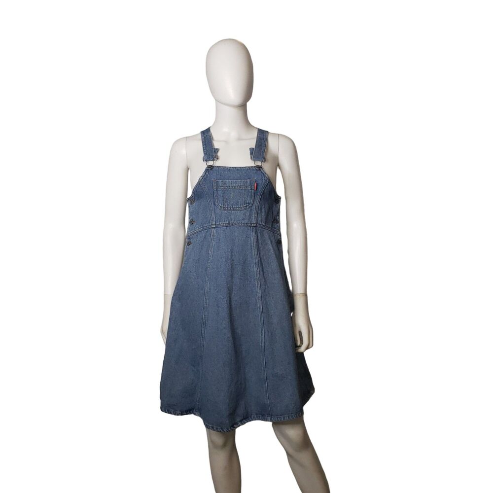 ESPIRIT Vintage 90'S Denim Jean Overall Dress Jumper Girls Size 14